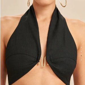 CULT GAIA | Diem Top Linen Black | Small